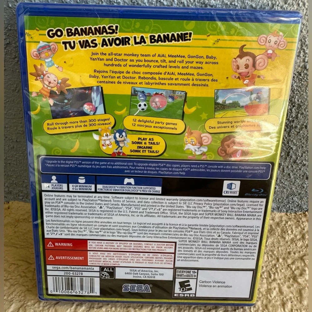 Super Monkey Ball - Banana Mania - Standard Edition - Sony PS4 - NEW SEALED